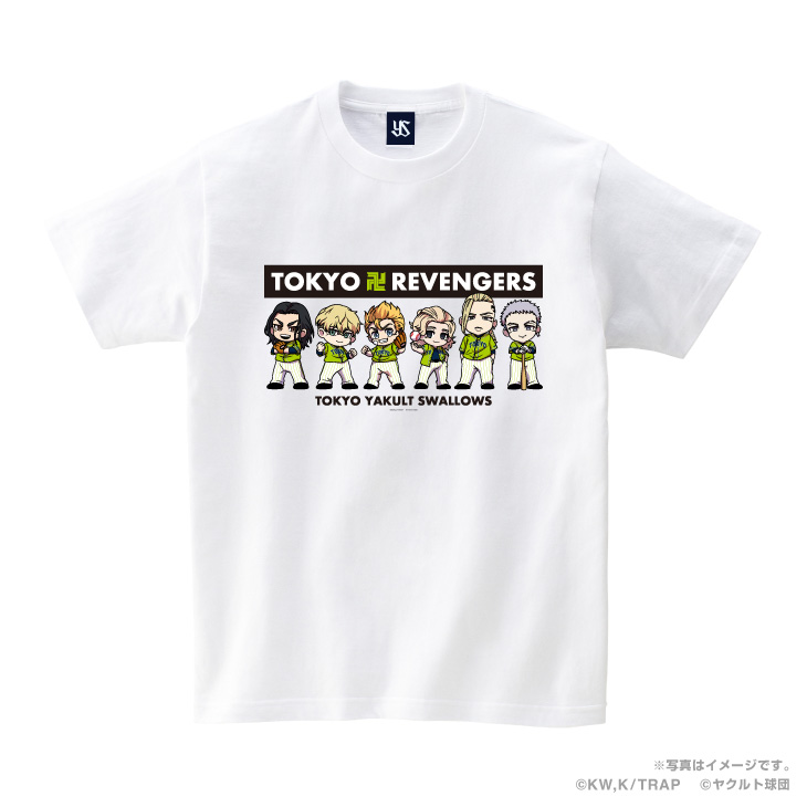 【2024BF】Swallows×東京リベンジャーズTシャツ（ミニキャラ/燕パワー）ホワイト　集合