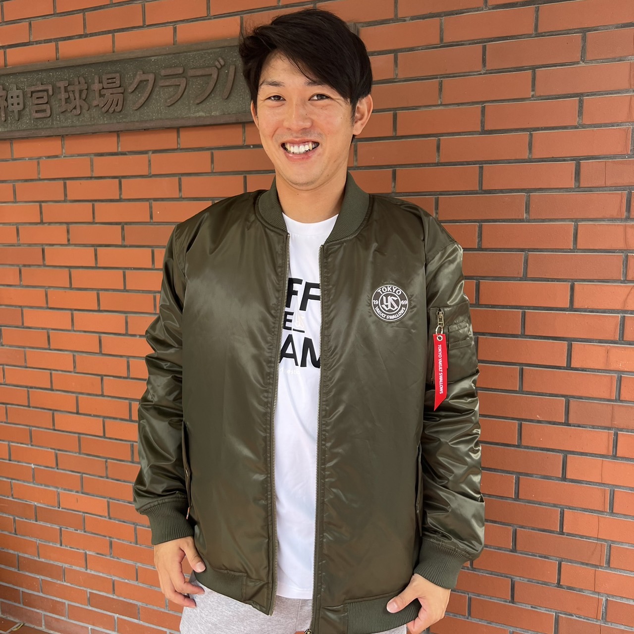 2024BlackFriday】SWALLOWSサークルロゴMA-1（カーキ） | 東京ヤクルト