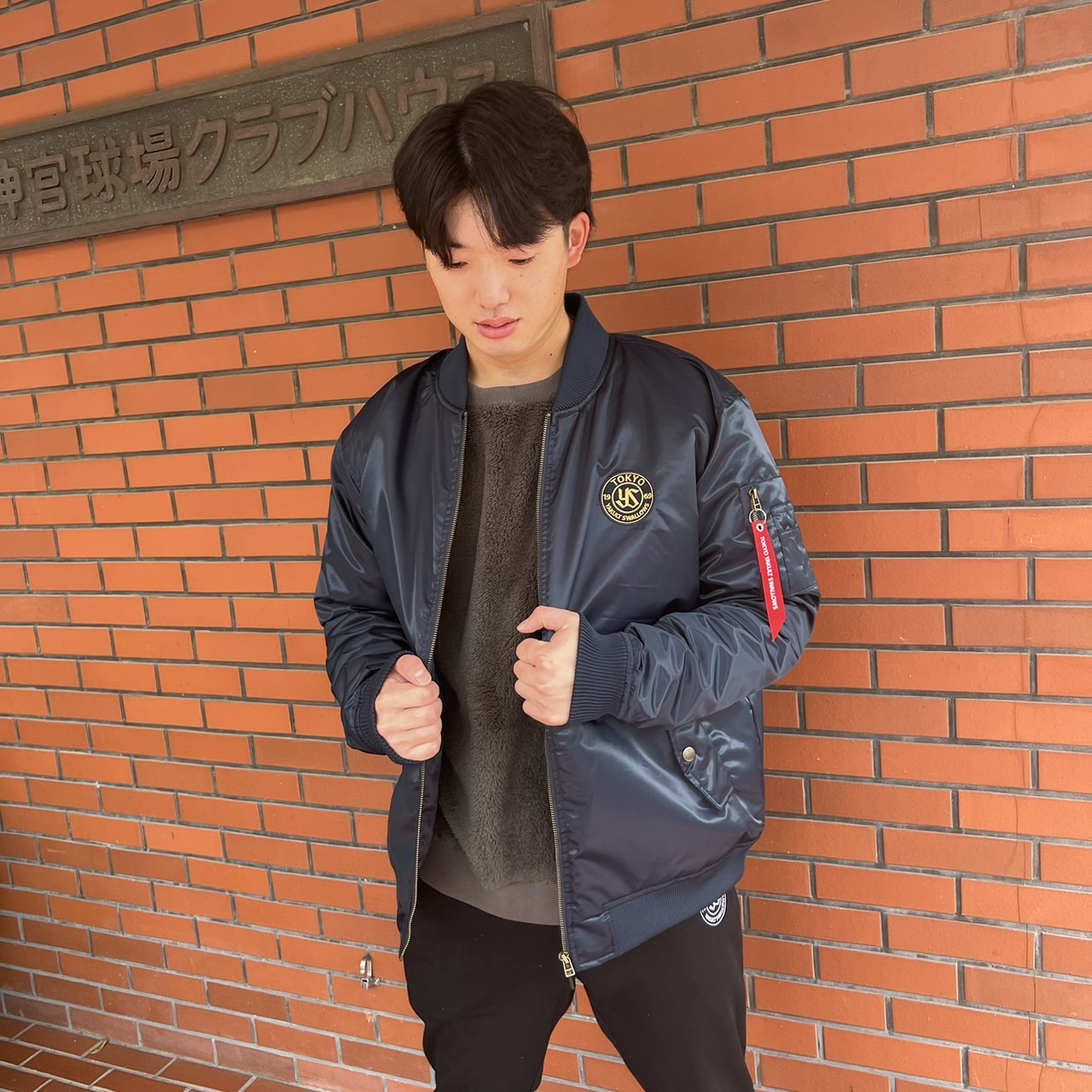 【2024BF】SWALLOWSサークルロゴMA-1（ネイビー）