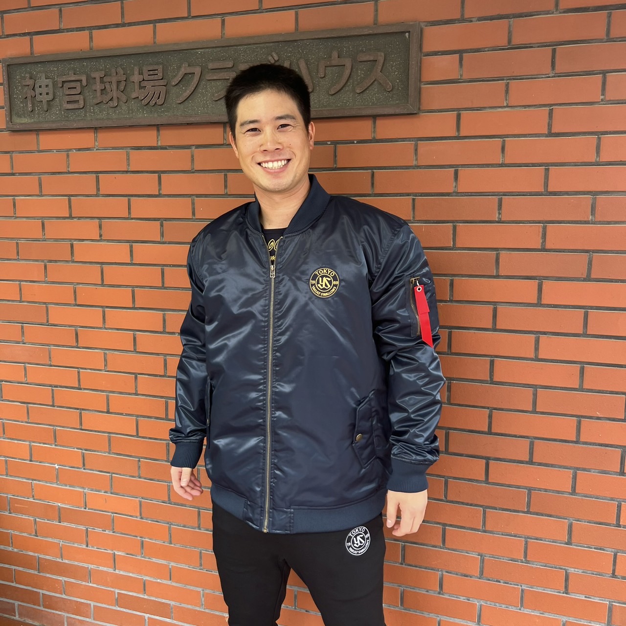 【2024BF】SWALLOWSサークルロゴMA-1（ネイビー）