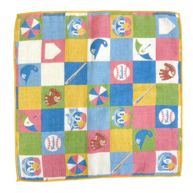 【2023年新商品】ガーゼパイルハンカチ (つば九郎と野球道具)