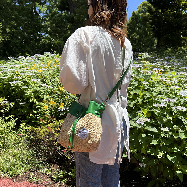 【2024BF】【2023 Summer Goods】雑材コンビ巾着ショルダーバッグ