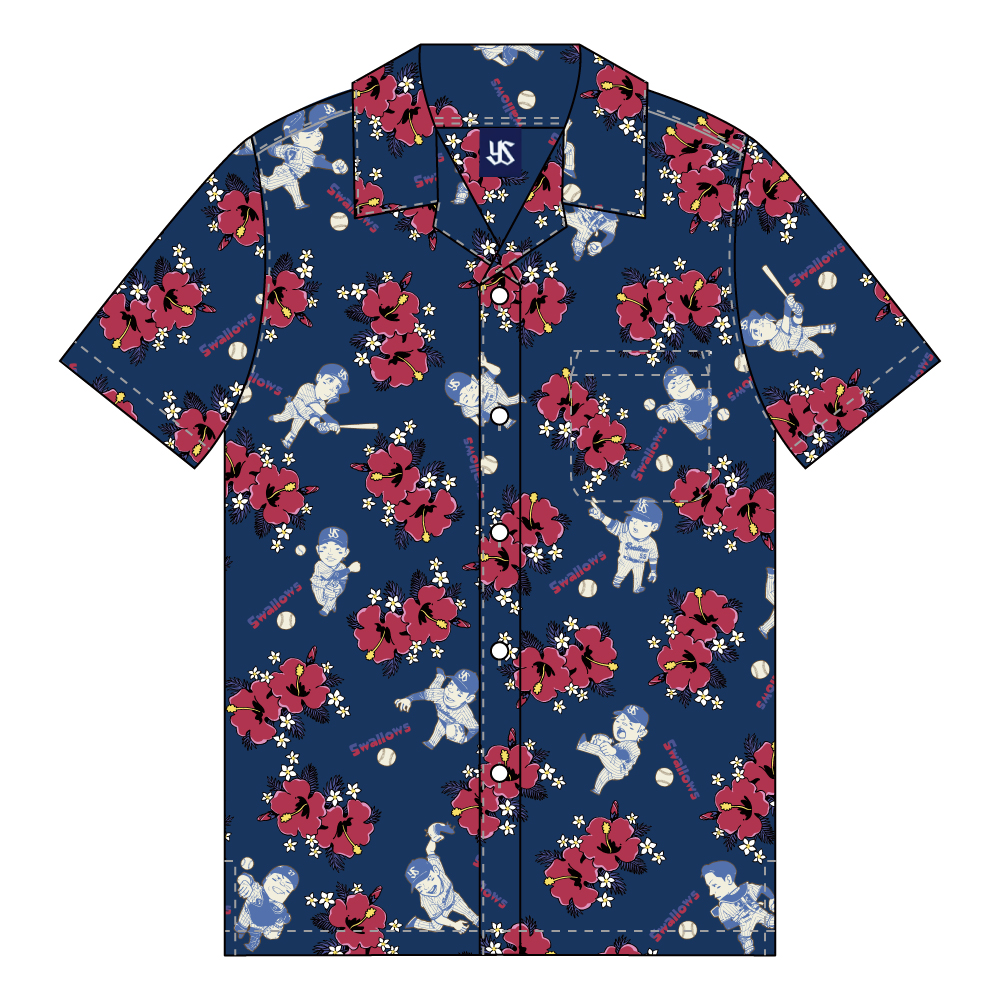 2024BlackFriday】選手イラストアロハシャツ（ネイビー） | 東京