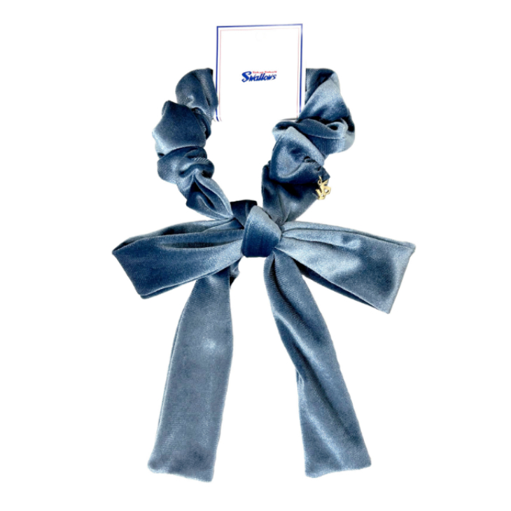 【2025年BF】マルチベロアリボンシュシュ（ブルー）