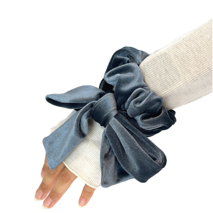 【2025年BF】マルチベロアリボンシュシュ（ブルー）