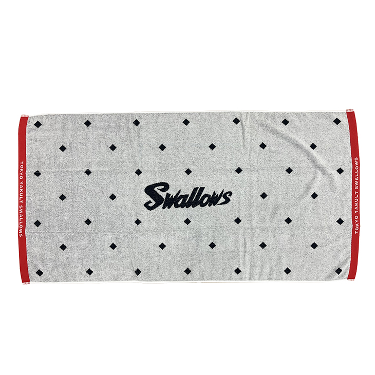 【2024年開幕新商品】スワローズ格子柄バスタオル（ホワイト）