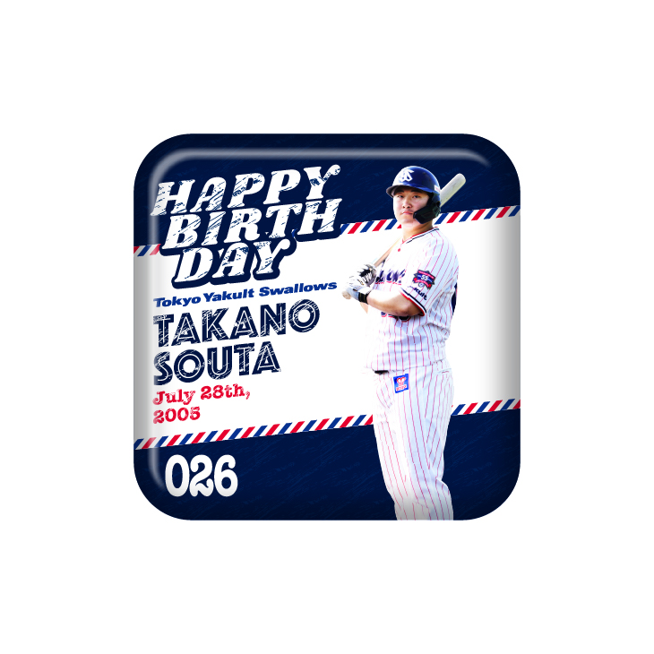 7月選手バースデースクエア缶バッジ（髙野）