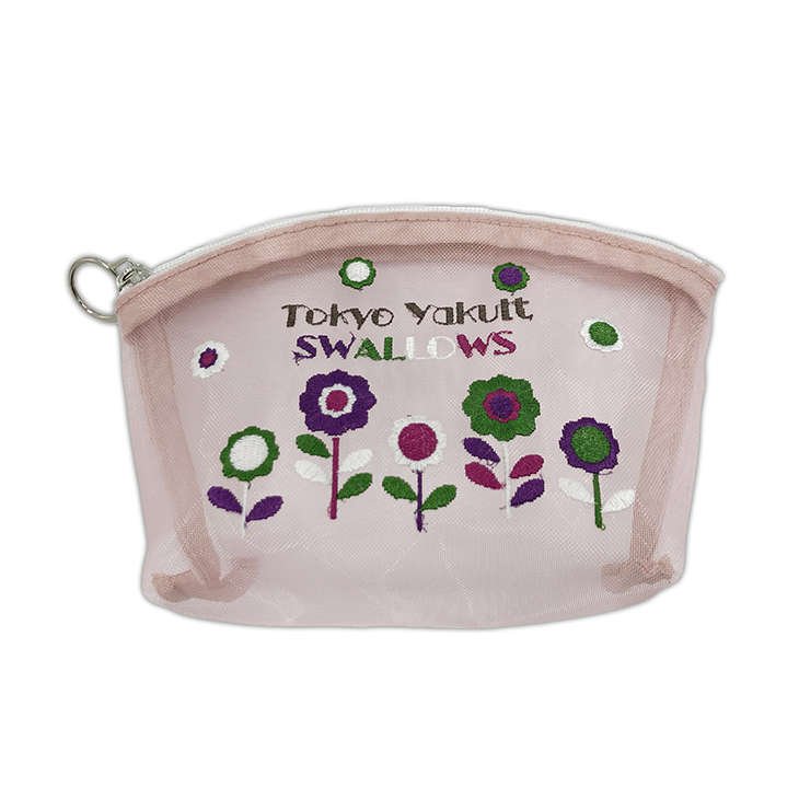 【2025年LadiesDay】レトロフラワーメッシュポーチ（ピンク）