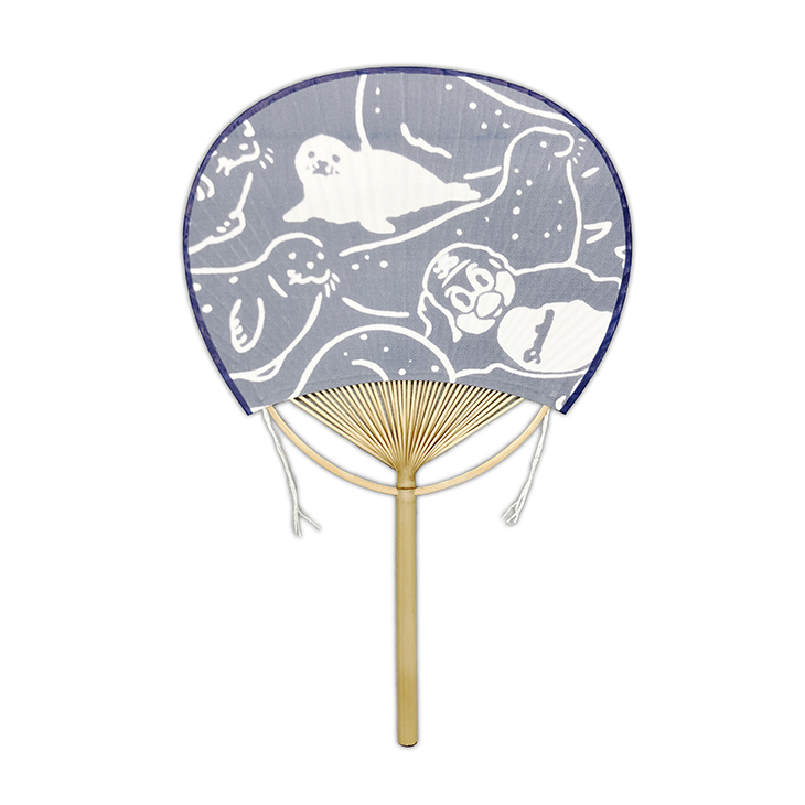 【スワサマ新商品】かまわぬコラボ豆団扇　つば九郎とおやすみアザラシ