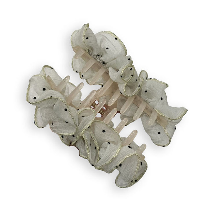 【2026年新商品】シフォンドットバンスクリップ　ミント/ホワイト