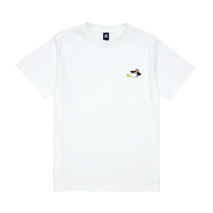 【2026年新商品】ポケット付き刺繍Ｔシャツ（スライディング/ホワイト）