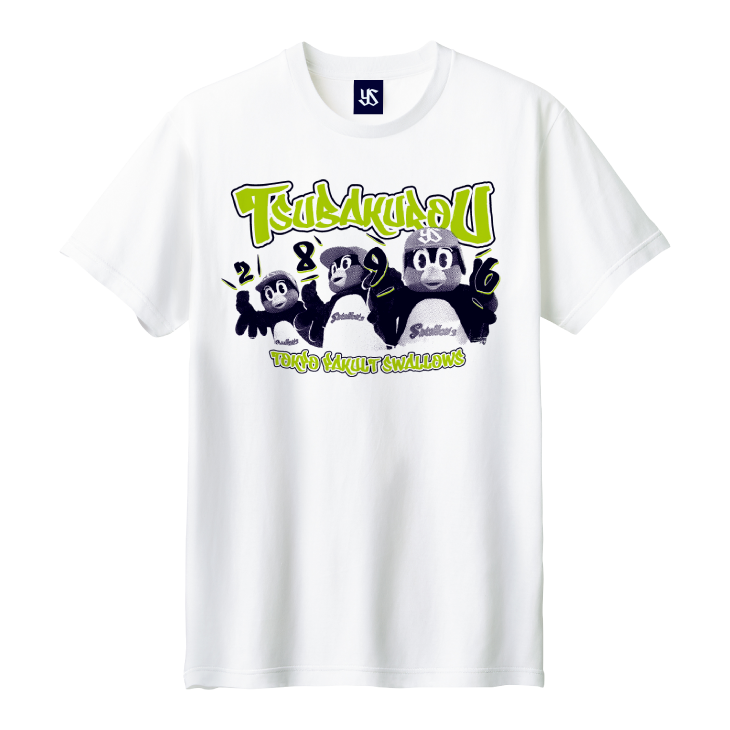 【2026年新商品】モノクロつば九郎Tシャツ（ホワイト）