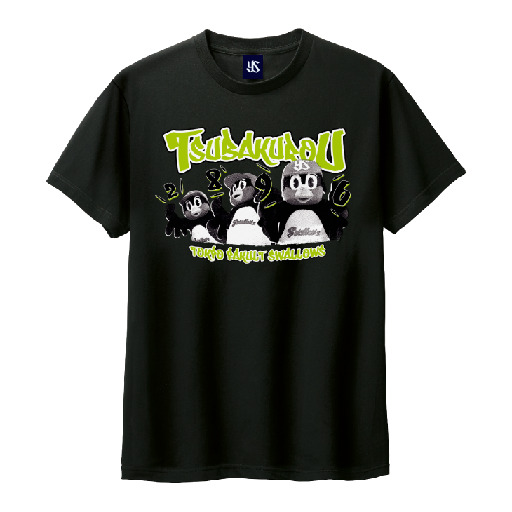 【2026年新商品】モノクロつば九郎Tシャツ（ブラック）