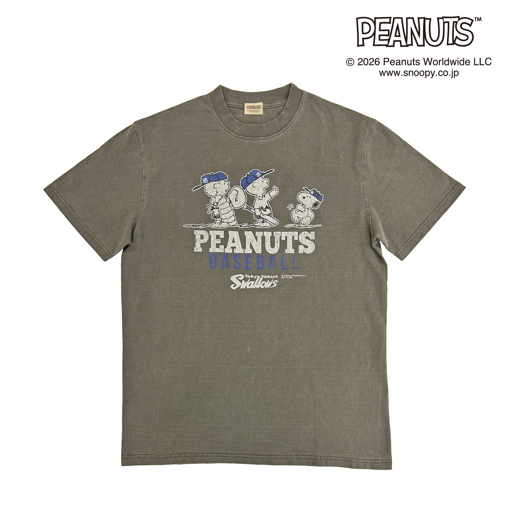 SNOOPY×ヤクルトスワローズ　グランジ風Tシャツ2026