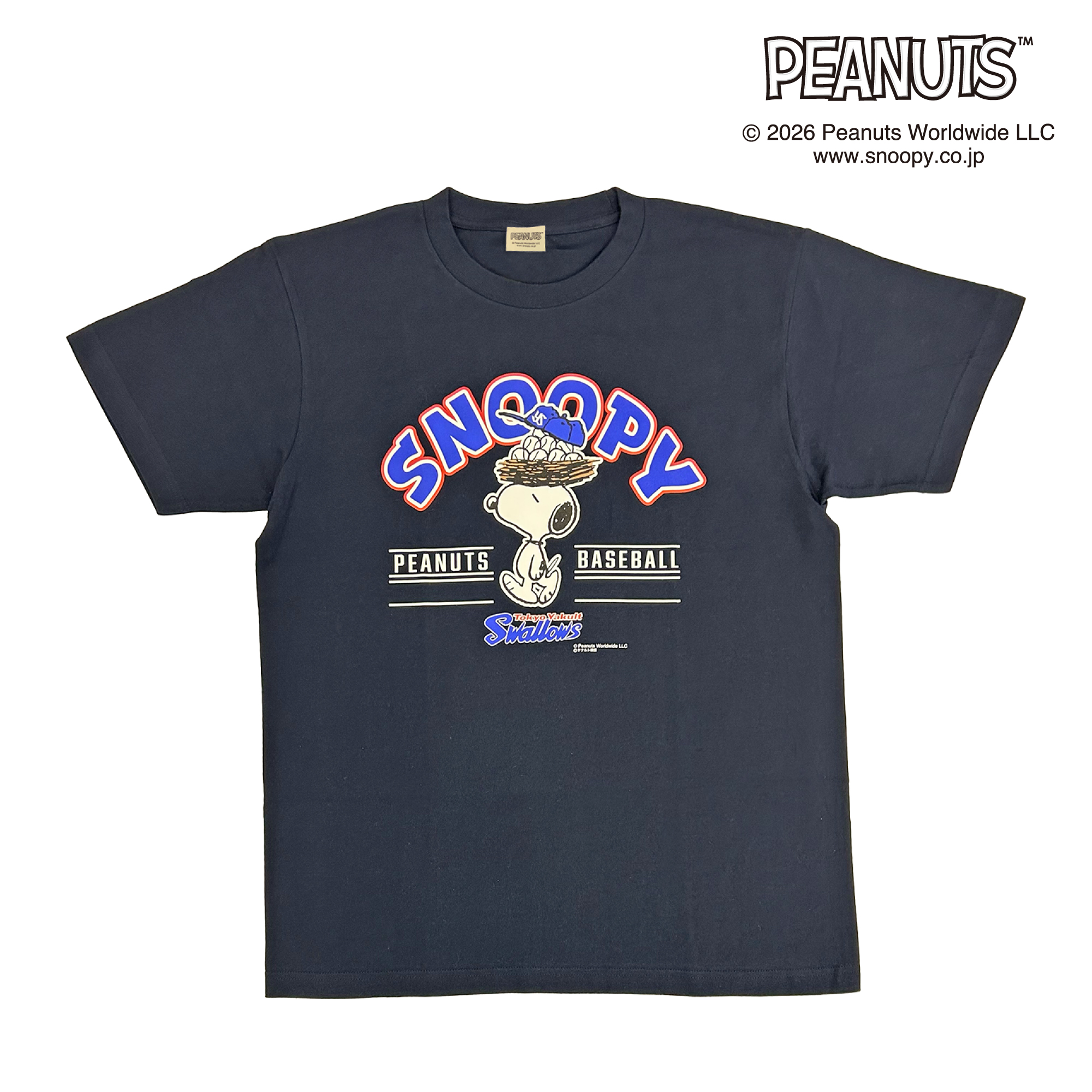 SNOOPY×ヤクルトスワローズ　Tシャツ(ネイビー)2026