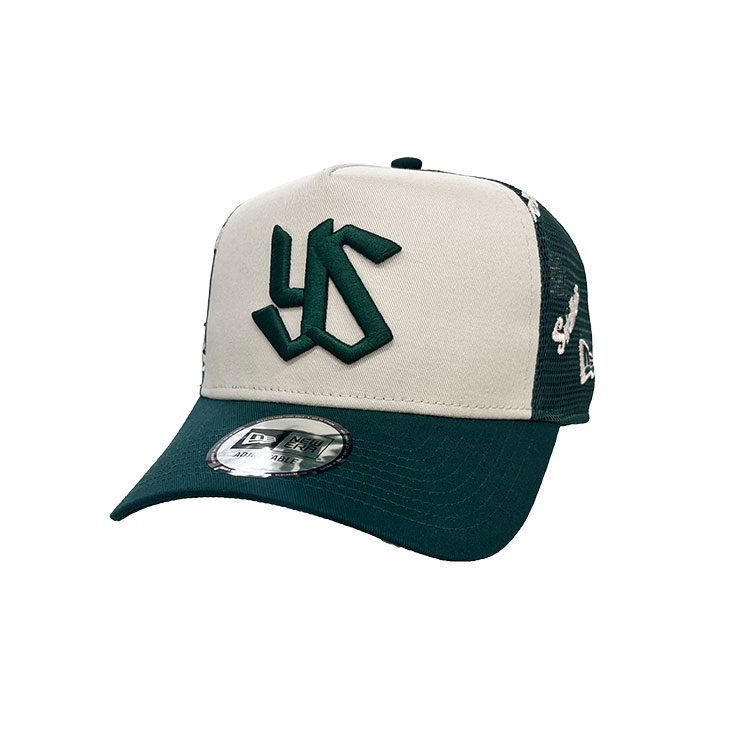 【夏直前！キャップ祭り】AFRAME TRUCKER YSロゴ（IVORY/GREEN）