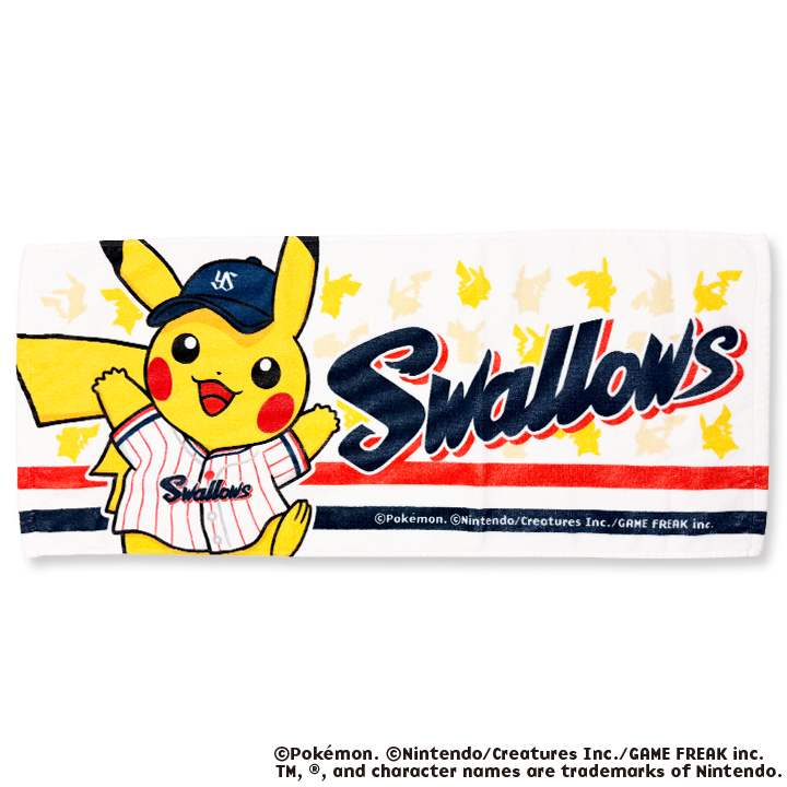 スワローズオリジナル ポケモン フェイスタオル【ユニホームピカチュウ】