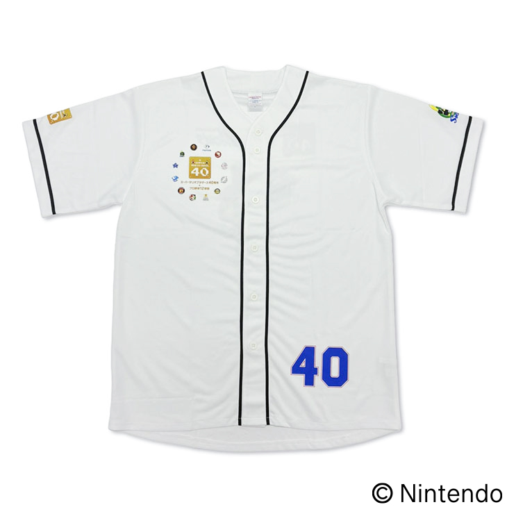 【スーパーマリオブラザーズ40周年】ベースボールシャツ （スワローズVer.）
