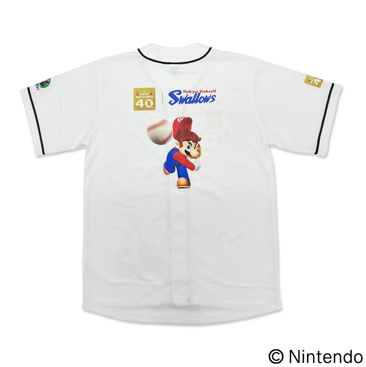 【スーパーマリオブラザーズ40周年】ベースボールシャツ （スワローズVer.）