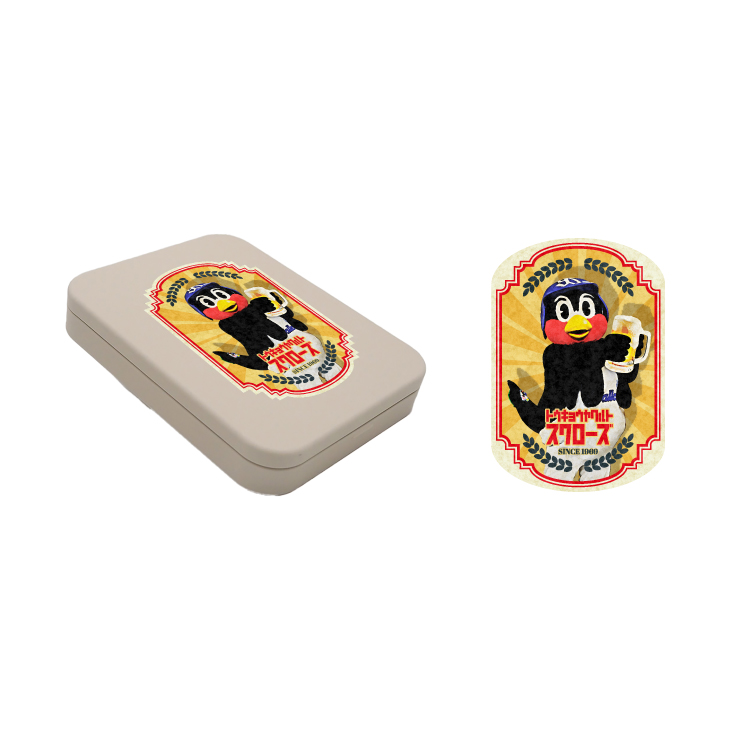 【生ビール半額ナイター】小物入れスチール缶 (ステッカー入り)