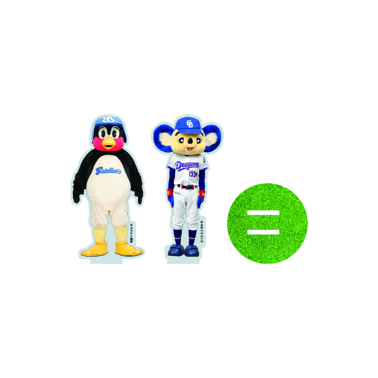 【2026年6月つばの日】つば九郎×ドアラ 芝生風台座アクリルスタンド