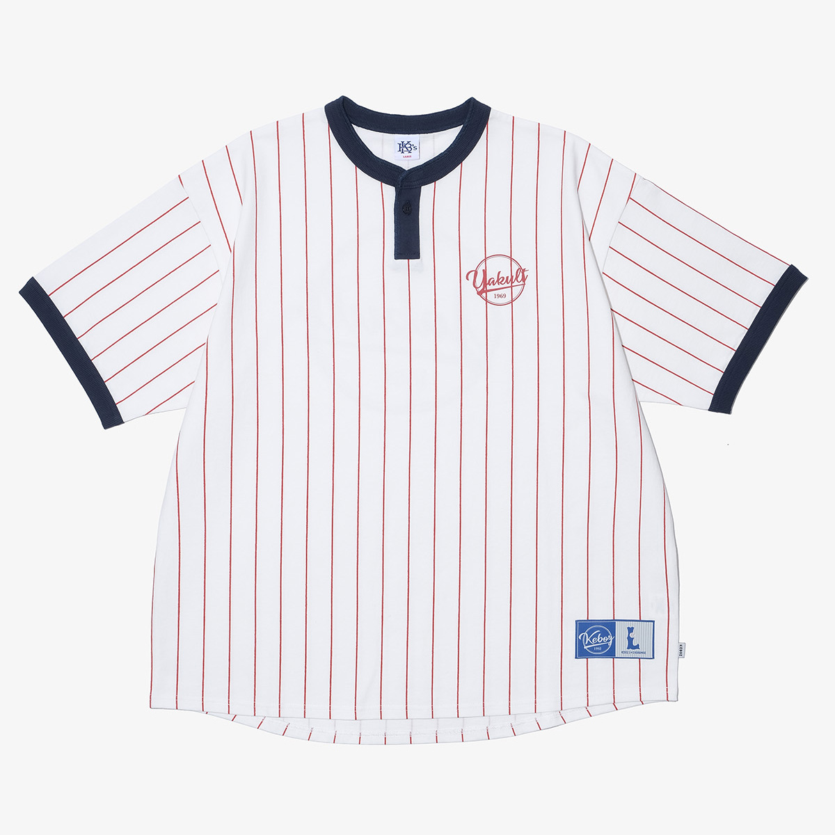 【2026年なとぅ新商品】ROUND HENLEY NECK STRAIPE TEE（RED STRIPE）