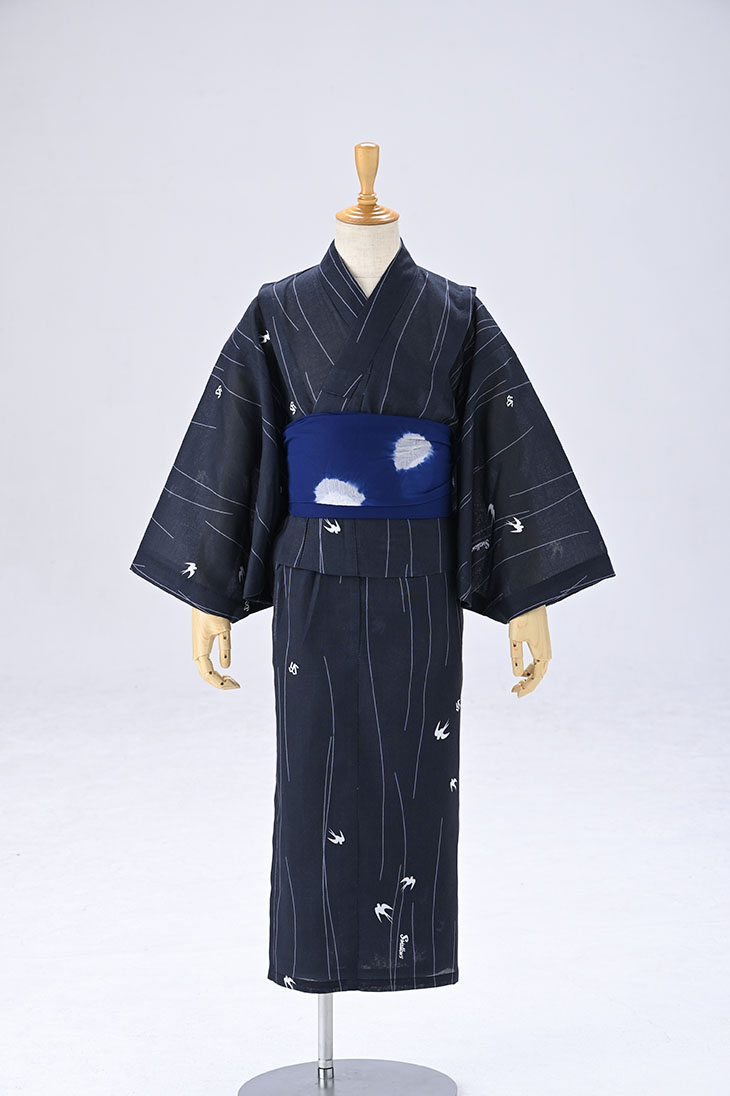 【2024BF】スワローズ子供浴衣男児120cm（燕柄）